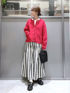 「niko and...（ニコアンド）のアイテム（トートバッグ）」を使った、M I N Oさん（レディース・165cm）の夏コーディネート