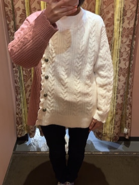 「axes femme（アクシーズファム）のアイテム（ニット/セーター）」を使った、ふにゃもらけさん（レディース・150cm）の冬コーディネート