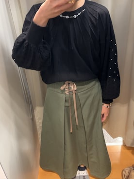「axes femme（アクシーズファム）のアイテム（ニット/セーター）」を使った、ふにゃもらけさん（レディース・150cm）の秋コーディネート