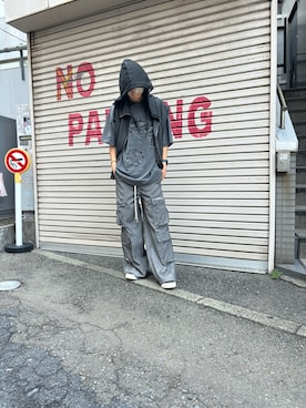 「WHITELAND（ホワイトランド）のアイテム（パーカー）」を使った、海沙樹さん（メンズ・171cm）の夏コーディネート