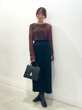 「SENSE OF PLACE by URBAN RESEARCH（センスオブプレイスバイアーバンリサーチ）のアイテム（Tシャツ/カットソー）」を使った、ひなちさん（レディース・164cm）の秋コーディネート