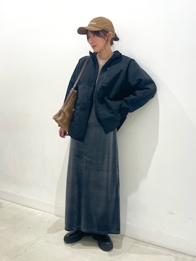 「SENSEOFPLACE」｜「アイテム（帽子）」を使った、ひなちさん（レディース・164cm）の秋コーディネート