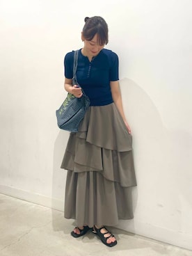 「SENSE OF PLACE by URBAN RESEARCH（センスオブプレイスバイアーバンリサーチ）のアイテム（トートバッグ）」を使った、ひなちさん（レディース・164cm）の夏コーディネート