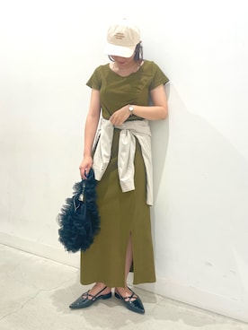 「SENSEOFPLACE」｜「アイテム（帽子）」を使った、ひなちさん（レディース・164cm）の秋コーディネート