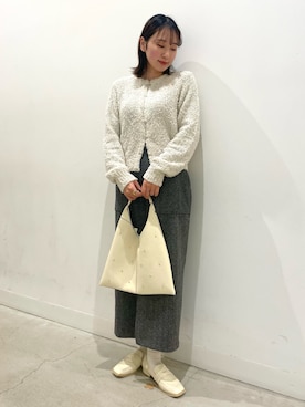 「アイテム（ローファー、ホワイト系）」を使った、ひなちさん（骨格ナチュラル・レディース・164cm）の冬コーディネート