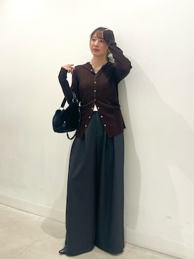 「SENSE OF PLACE by URBAN RESEARCH（センスオブプレイスバイアーバンリサーチ）のメタルポインテッドパンプス（パンプス、ブラック系）」を使った、ひなちさん（レディース・164cm）の秋コーディネート