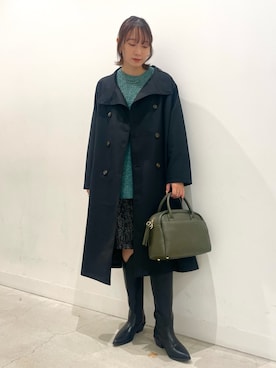 「アウターコーデ」｜「アイテム（トレンチコート）」を使った、ひなさん（レディース・164cm）の秋コーディネート
