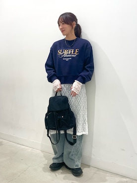 「アイテム（バックパック/リュック）」を使った、ひなちさん（レディース・164cm）の秋コーディネート