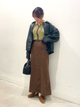 「アイテム（ブルゾン）」を使った、ひなちさん（レディース・164cm）の秋コーディネート