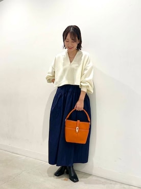 「ブルベ冬×秋カラーコーデ」｜ひなちさん（レディース・164cm）の秋コーディネート