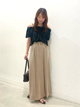 「SENSE OF PLACE by URBAN RESEARCH（センスオブプレイスバイアーバンリサーチ）のアイテム（スカート）」を使った、ひなちさん（レディース・164cm）の夏コーディネート