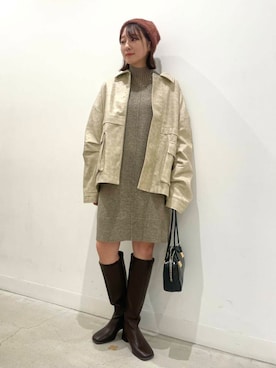 「アイテム（カバーオール）」を使った、ひなちさん（レディース・164cm）の秋コーディネート