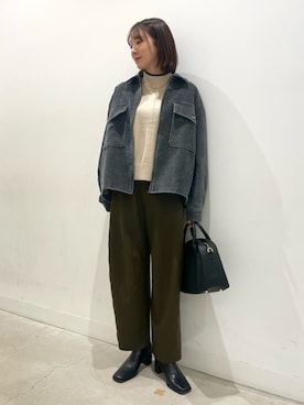 「ボストンバッグ」｜「アイテム（ブルゾン）」を使った、ひなさん（レディース・164cm）の秋コーディネート