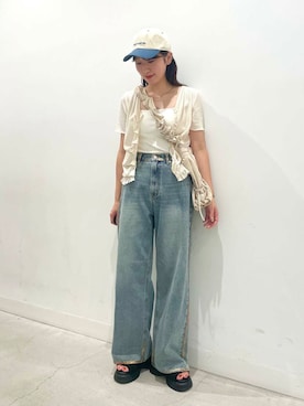 「SENSE OF PLACE by URBAN RESEARCH（センスオブプレイスバイアーバンリサーチ）のアイテム（サンダル）」を使った、ひなちさん（レディース・164cm）の夏コーディネート