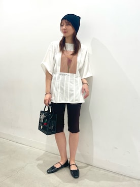 「SENSE OF PLACE by URBAN RESEARCH（センスオブプレイスバイアーバンリサーチ）の『抗菌/消臭』ギャザーフラットパンプス（パンプス、ブラック系）」を使った、ひなちさん（レディース・164cm）の春コーディネート