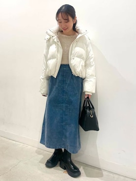 「SENSE OF PLACE by URBAN RESEARCH（センスオブプレイスバイアーバンリサーチ）の『消臭』サイドゴアボリュームソールブーツ（ブーツ）」を使った、ひなちさん（レディース・164cm）の冬コーディネート