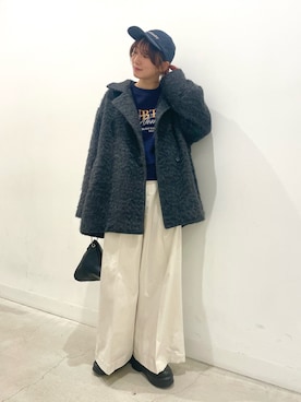 「アイテム（帽子）」を使った、ひなちさん（レディース・164cm）の冬コーディネート