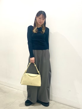 「SENSE OF PLACE by URBAN RESEARCH（センスオブプレイスバイアーバンリサーチ）のムートンデザインサボ（その他シューズ、ブラック系）」を使った、ひなちさん（レディース・164cm）の秋コーディネート