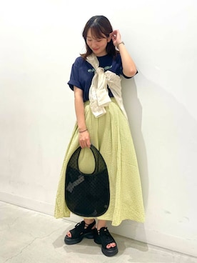 「ここでしか手に入らない別注アイテム」｜ひなさん（レディース・164cm）の夏コーディネート