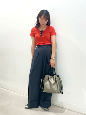 「アイテム（ヘアゴム）」を使った、ひなちさん（レディース・164cm）の夏コーディネート