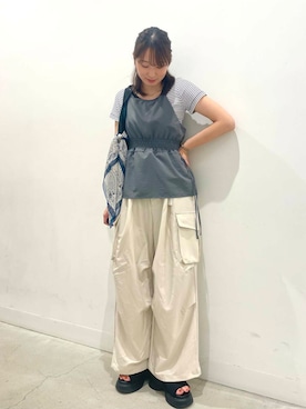 「SMELLY（スメリー）のアイテム（財布/小物）」を使った、ひなさん（レディース・164cm）の夏コーディネート