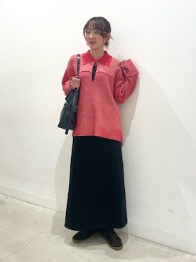 「アイテム（メガネ）」を使った、ひなちさん（レディース・164cm）の秋コーディネート