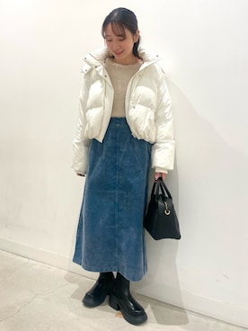 「SENSE OF PLACE by URBAN RESEARCH（センスオブプレイスバイアーバンリサーチ）の『消臭』サイドゴアボリュームソールブーツ（ブーツ）」を使った、ひなちさん（レディース・164cm）の冬コーディネート