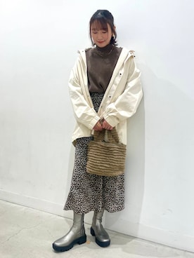 「アイテム（モッズコート）」を使った、ひなちさん（レディース・164cm）の秋コーディネート