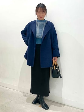 「SENSE OF PLACE by URBAN RESEARCH（センスオブプレイスバイアーバンリサーチ）のポンチタイトスカート（スカート）」を使った、ひなちさん（レディース・164cm）の冬コーディネート