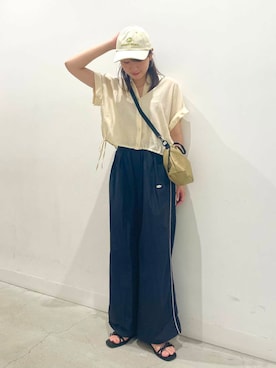 「ナイロンパンツ」｜ひなさん（レディース・164cm）の夏コーディネート