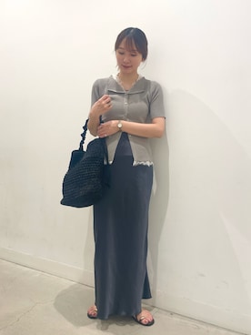 「SENSE OF PLACE by URBAN RESEARCH(センスオブプレイスバイアーバンリサーチ)のサムリングサンダル(サンダル、ブラウン系)」を使った、ひなちさん(レディース・164cm)の夏コーディネート