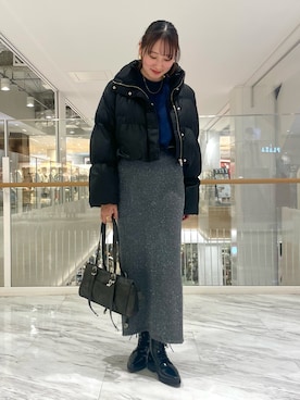 「レースアップシューズ」｜「アイテム（ジャケット/アウター）」を使った、ひなさん（レディース・164cm）の冬コーディネート