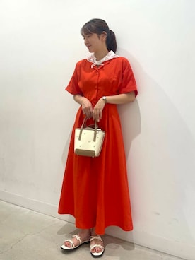 「アイテム（バンダナ/スカーフ）」を使った、ひなさん（レディース・164cm）の夏コーディネート