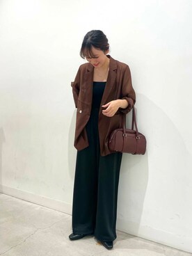 「ブルベ冬×秋カラーコーデ」｜「アイテム（ローファー）」を使った、ひなちさん（レディース・164cm）の秋コーディネート