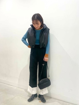 「アイテム（ダウンベスト）」を使った、ひなちさん（レディース・164cm）の秋コーディネート