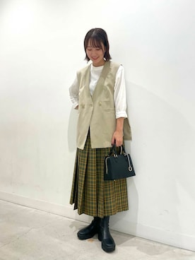 「ブルベ冬×秋カラーコーデ」｜ひなちさん（レディース・164cm）の秋コーディネート