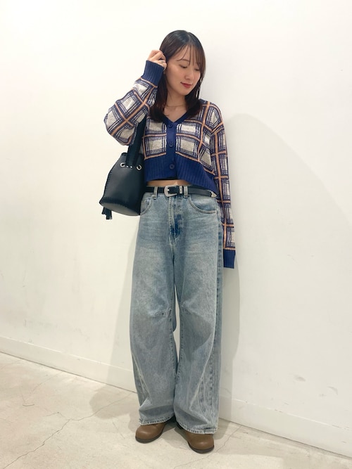 セール】モヘアチェッククロップドカーディガン（カーディガン/ボレロ