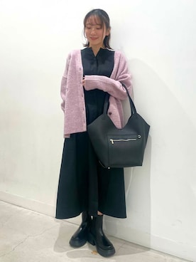 「SENSE OF PLACE by URBAN RESEARCH（センスオブプレイスバイアーバンリサーチ）の『消臭』サイドゴアボリュームソールブーツ（ブーツ）」を使った、ひなちさん（レディース・164cm）の冬コーディネート