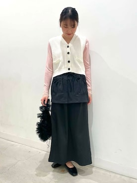 「春カラー」｜「アイテム（バレエシューズ）」を使った、ひなさん（レディース・164cm）の冬コーディネート