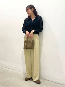 「アイテム（スリッポン）」を使った、ひなちさん（レディース・164cm）の夏コーディネート