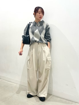 「SENSE OF PLACE by URBAN RESEARCH（センスオブプレイスバイアーバンリサーチ）のロングハンドルボストンバッグ（ボストンバッグ）」を使った、ひなちさん（レディース・164cm）の秋コーディネート