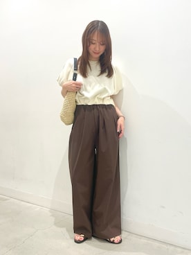 「SENSE OF PLACE by URBAN RESEARCH（センスオブプレイスバイアーバンリサーチ）のサムリングサンダル（Sandals、ブラウン系）」を使った、ひなちさん（レディース・164cm）の夏コーディネート