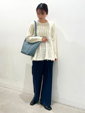 「SENSE OF PLACE by URBAN RESEARCH（センスオブプレイスバイアーバンリサーチ）のジャガードドッキングセーター（ニット/セーター）」を使った、ひなちさん（レディース・164cm）の冬コーディネート