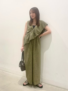 「RODE SKO（ロデスコ）のダブルベルテッドサンダル（Sandals、シルバー系）」を使った、ひなちさん（レディース・164cm）の夏コーディネート