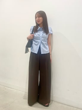 「RODE SKO（ロデスコ）のダブルベルテッドサンダル（Sandals、シルバー系）」を使った、ひなちさん（レディース・164cm）の夏コーディネート
