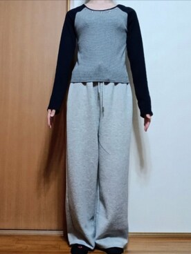 「しまむら（シマムラ）のアイテム（Tシャツ/カットソー）」を使った、Keroさん（レディース・157cm）の秋コーディネート