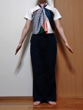 「アイテム（バンダナ/スカーフ）」を使った、Keroさん（レディース・157cm）の夏コーディネート