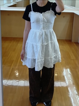 「AZUL by moussy（アズールバイマウジー）のアイテム（デニムパンツ）」を使った、Keroさん（レディース・157cm）の秋コーディネート