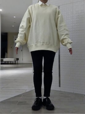 「JEANASIS（ジーナシス）のアイテム（スウェット）」を使った、Keroさん（レディース・157cm）の秋コーディネート