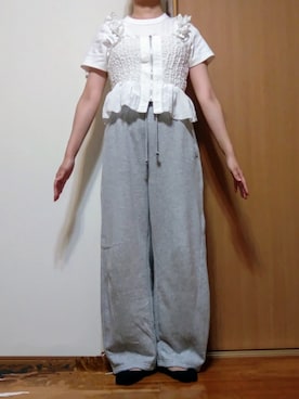 「アイテム（スウェットパンツ）」を使った、Keroさん（レディース・157cm）の夏コーディネート